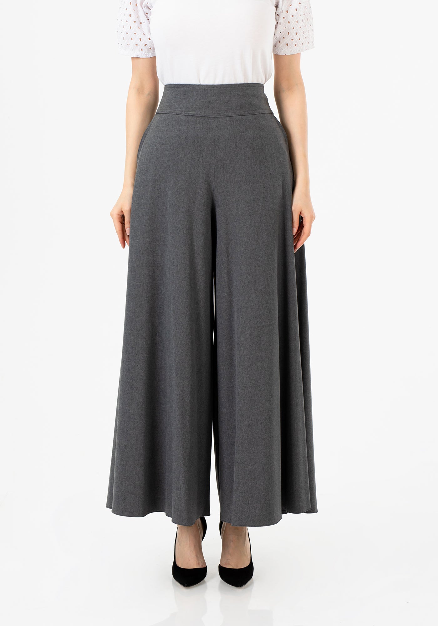 Chiclily Belted Wide Leg Pants for Women High Waisted Business Casual Palazzo  Pants Work Trousers Loose Flowy Summer Beach Lounge Pants with Pockets, US  Size Small in Blue Gray - Walmart.com